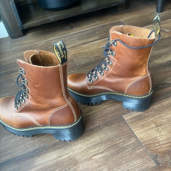 Dr. Martens Brown Leather Platform Boots - Picture 7 of 12